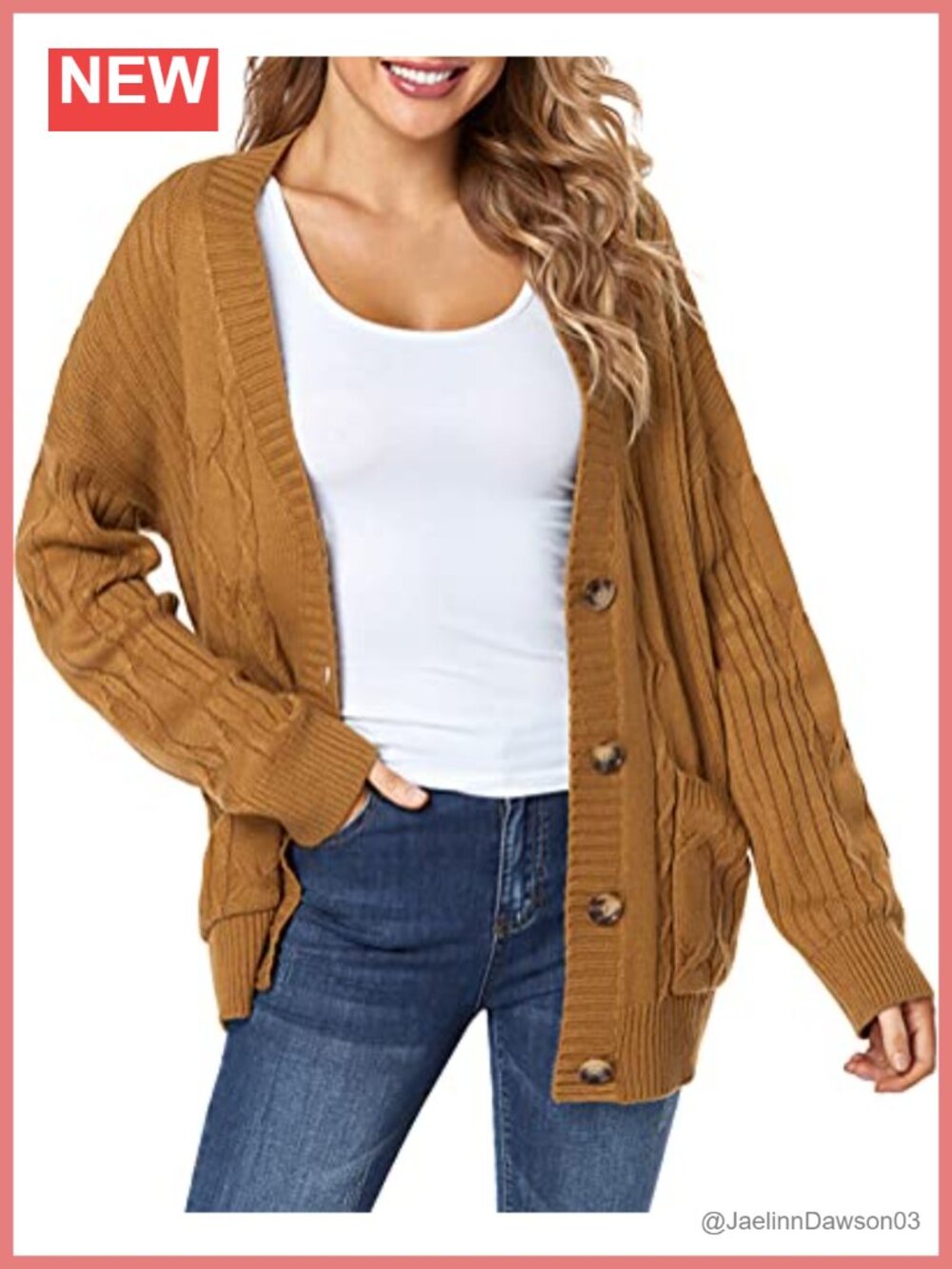 Oversized Chunky Knit Button Down Cardigan Sweater with Pockets
